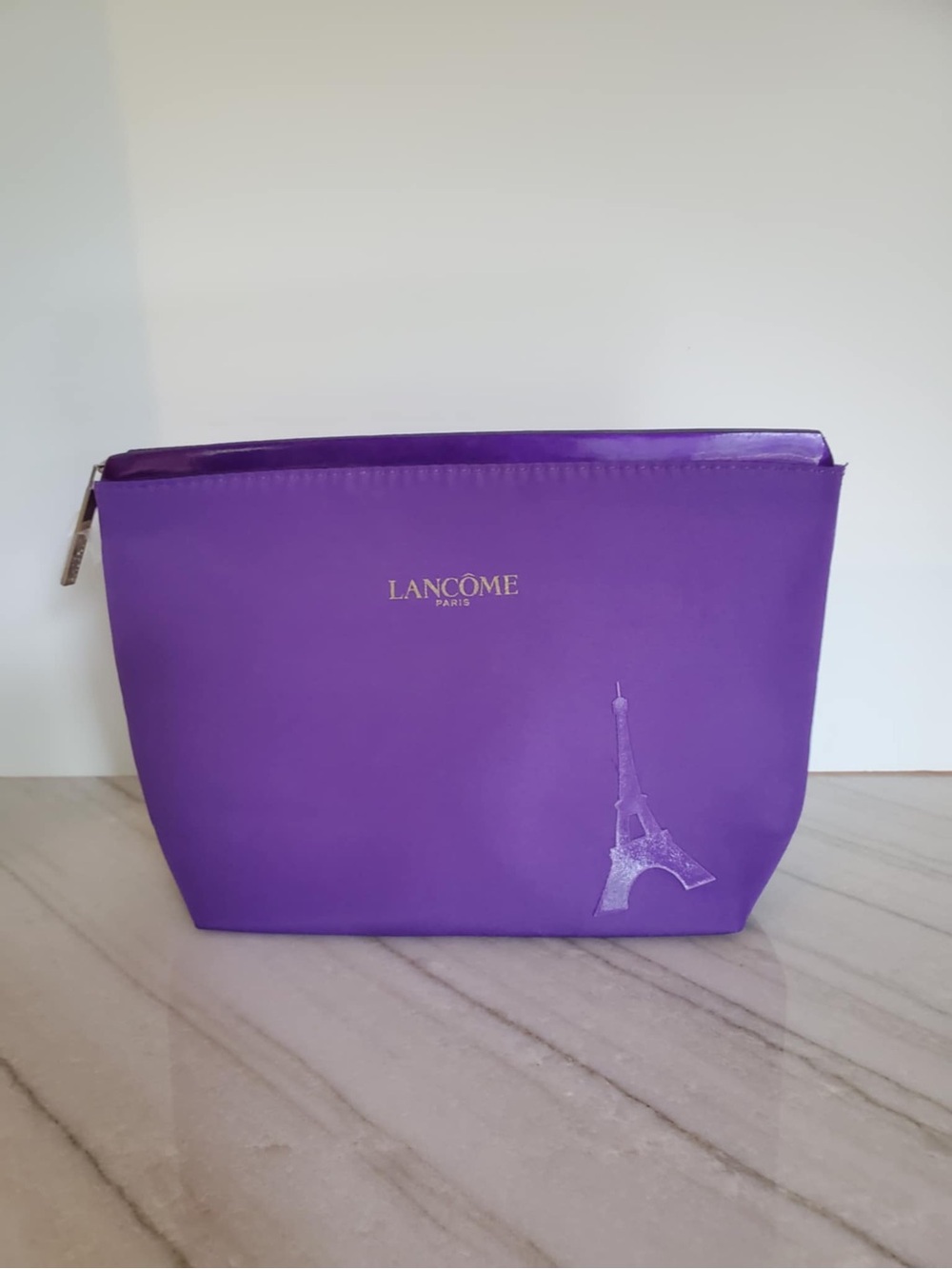 Lancôme Paris Purple Zip Top Makeup Travel Bag